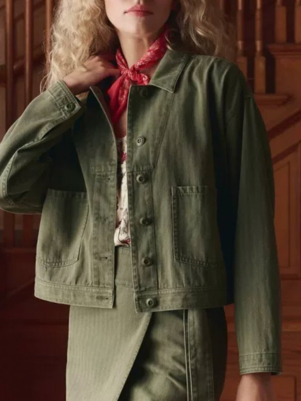 The Great. The Rancher Jacket 0/1/2/3 Army Olive Green Classic